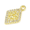 Brass Micro Pave Clear Cubic Zirconia Pendants LS-KK-L238-21G-2