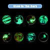 SUPERFINDINGS 8Pcs 8 Colors Luminous Glass Pendant Keychain KEYC-FH0001-46-3