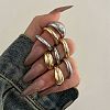 8Pcs Alloy Open Cuff Rings Kit for Women RJEW-K260-03-1