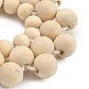 Flower Wood Beads Hanging Ornaments HJEW-TA00308-4