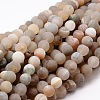 Dyed Frosted Natural Druzy Geode Agate Round Beads Strands G-E322A-8mm-01-1