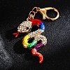 Snake Alloy Rhinestone Keychain PW-WG4B4AA-01-1