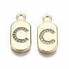 Brass Micro Pave Clear Cubic Zirconia Pendants KK-S360-052C-NF-1