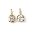 Brass Micro Pave Cubic Zirconia Pendants X-KK-L239-020G-1
