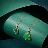 2Pcs 2 Styles Imitation Chalcedony Buddha Pendant Stainless Steel Chain Necklaces NJEW-UN0001-90-2