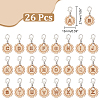 26Pcs Letter A~Z Flower Wood Pendant Locking Stitch Markers HJEW-AB00665-2