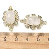 Natural Quartz Crystal Faceted Oval Connector Charms G-G181-06G-08-3