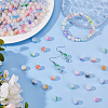 160Pcs 10 Colors Duotone Spray Painted Crackle Acrylic Beads OACR-DC0001-43-4