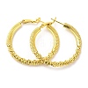 Rack Plating Brass Beaded Hoop Earrings for Women EJEW-D059-10G-1