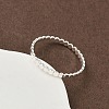 925 Sterling Silver Flat Beaded Finger Rings for Women RJEW-NH0002-01B-S-3