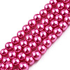 Baking Painted Pearlized Glass Pearl Round Bead Strands X-HY-Q003-14mm-10-1