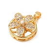 Brass Micro Pave Clear Cubic Zirconia Pendants CU-CBA959F-03D-G-2