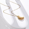 PVD Vacuum Plating 304 Stainless Steel Openable Moon Pendant Cable Chain Necklaces for Women STAS-Z114-18G-2