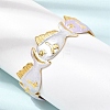 Ocean 304 Stainless Steel Enamel Fish Open Cuff Bangles for Women SA-CBA1A30-02B-G-3