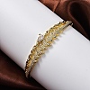 Rack Plating Brass Micro Pave Cubic Zirconia Hinged Bangles BJEW-H624-02G-1