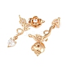 Brass Micro Pave Clear Cubic Zirconia Connector Charms CU-CBA2E4B-08G-2