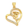 Rack Plating Brass Micro Pave Cubic Zirconia Pendants KK-Z063-03G-1