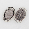 Vintage Tibetan Style Alloy Connector Cabochon Bezel Settings TIBE-O001-07AS-2