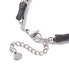 304 Stainless Steel Leaf Charm Bracelets BJEW-JB12939-01-4
