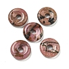 Natural Rhodonite Donut/Pi Disc Charms G-G142-01Q-1