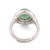 Natural Green Aventurine Round Adjustable Rings RJEW-K271-04P-10-4