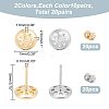 BENECREAT 20 Pairs 2 Color Brass Stud Earring Findings KK-BC0010-63-2
