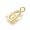 Rack Plating Brass Micro Pave Cubic Zirconia Pendants KK-M296-18G-2