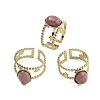 Oval Natural Rhodochrosite Finger Rings RJEW-N046-05A-G-3