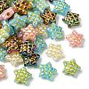 50Pcs Plating Opaque Acrylic Beads MACR-CJ0001-90-1