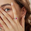 1Pc Teardrop Adjustable 925 Sterling Silver Rhinestone Finger Ring Components STER-BC0003-65-5