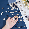 36Pcs 3 Colors Flat Round Cloth Cap Nail Buttons BUTT-CY0001-34-3