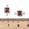 SHEGRACE Brass Pave Cubic Zirconia Square Connector Charms XGRQ2O169-440B-P-3
