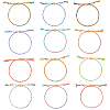 24Pcs 12 Colors Bohemian Braided Polyester Cord Bracelet Making MAK-SP0001-10-1