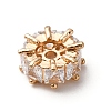 Brass Micro Pave Clear Cubic Zirconia Beads KK-D378-24G-02-2