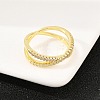 Brass Micro Pave Cubic Zirconia Finger Rings RJEW-D340-01G-03-5