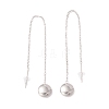 Tarnish Resistant Long Chain with Round Ball Dangle Stud Earrings EJEW-A067-17P-3