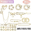 28Pcs 28 Styles Plastic Imitation Pearl Beads Brooch JEWB-YW0001-05-2