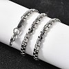 201 Stainless Steel Box Chain Necklaces for Men STAS-V011-01A-P-1-3