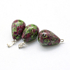 Teardrop Natural Ruby in Zoisite Pendants G-Q435-25-2