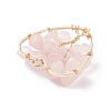 Natural Rose Quartz Pendants PALLOY-JF01449-01-4