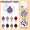 16Pcs 8 Colors Flat Round Leopard Pattern PU Leather Keychains KEYC-TA0001-37-3