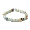 Natural Amazonite Bead Stretch Bracelets BJEW-K212-B-007-7