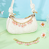 2Pcs Alloy Enamel Pink Flower Charm Cable Chain Bag Decorative Chains HJEW-PH02296-4