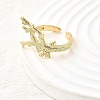 Brass Cuff Rings for Women RJEW-F184-08H-G-3