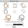 BENECREAT 2 Sets 2 Colors  Zinc Alloy Crystal Rhinestone Spring Gate Rings ALRI-BC0001-02-2