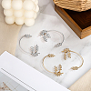 4Pcs 4 Styles Leaf Alloy Rhinestone Cuff Earrings EJEW-GO0002-28-3