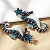 Alloy Rhinestone Dangle Earrings EJEW-D300-01G-01-4