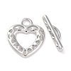 Heart Brass Toggle Clasps KK-S403-18P-2