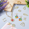 44Pcs 11 Styles Rack Plating Alloy Open Back Bezel Pendants FIND-TA0003-34-8