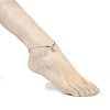 Synthetic Turquoise Charms Anklets AJEW-AN00234-03-4